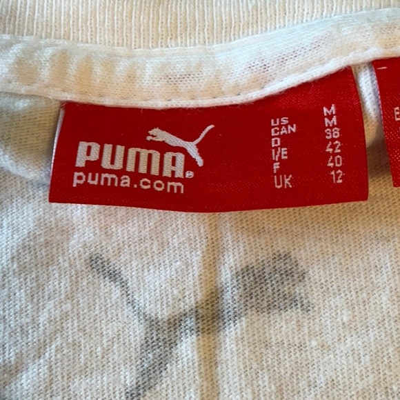 Puma White Tee with Black Logo - Picture 3 of 5